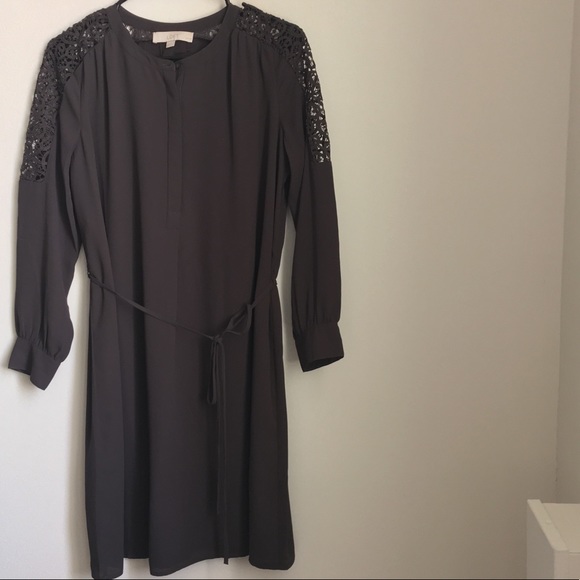 LOFT Lace shoulder shirt dress - Picture 2 of 4